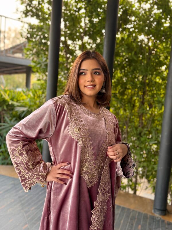 Velvet Pakistani Style Kurta Set