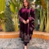 Velvet Anarkali Style Kurta Set