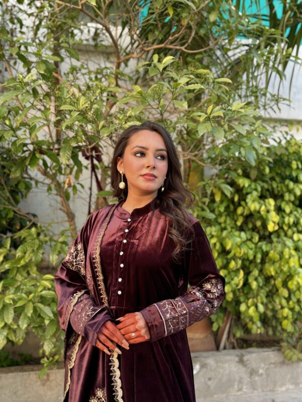Velvet Anarkali Kurta Set