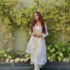 Ethereal White Sequin Embroidered Crepe Suit