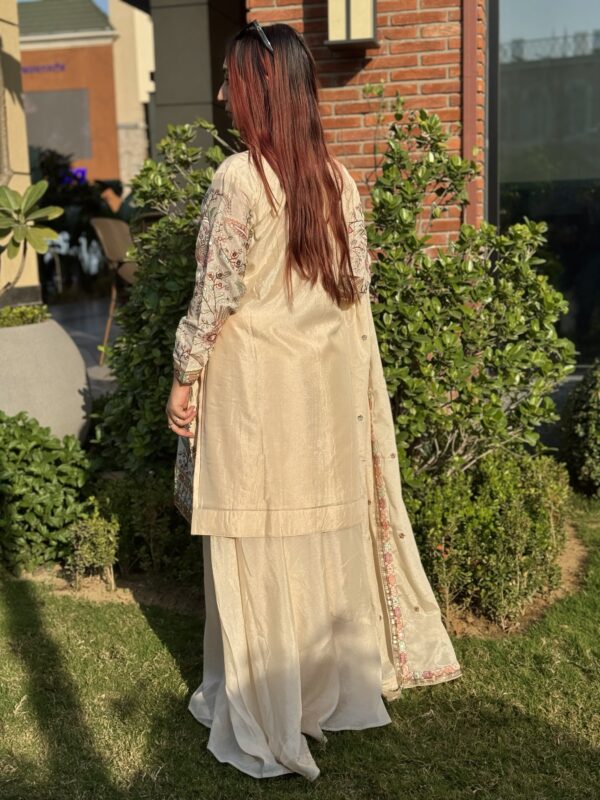 Chinon Embroidered Sharara Set with Dupatta - Image 2