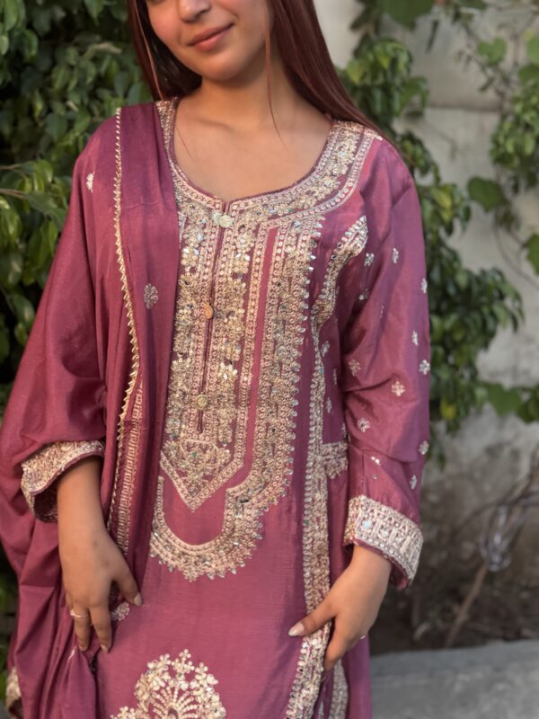 Royal Elegance Silk Sharara Suit - Image 3