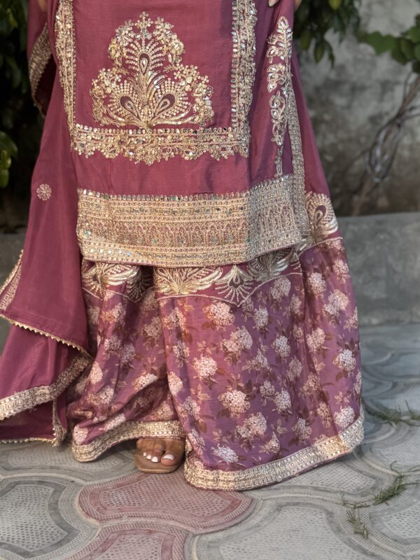 Royal Elegance Silk Sharara Suit - Image 4