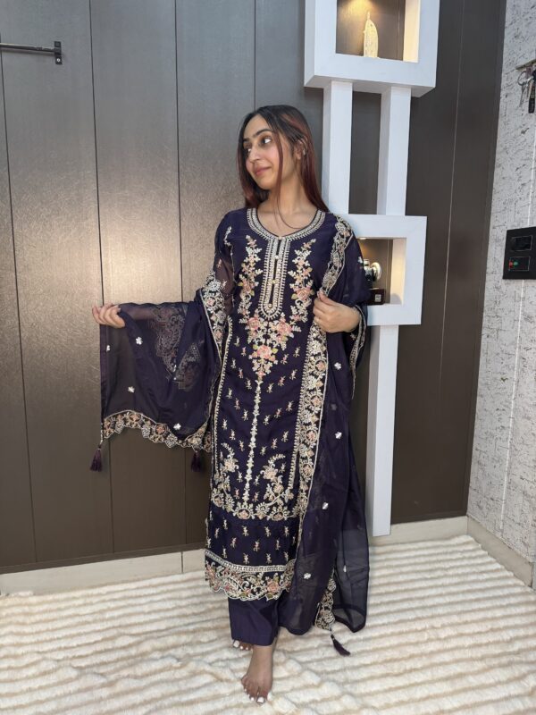 Party Wear Embroidered Suit - Image 2