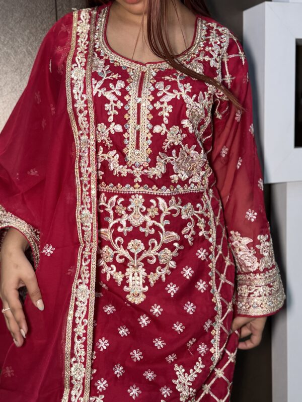 Party Wear Embroidered Suit - Image 2