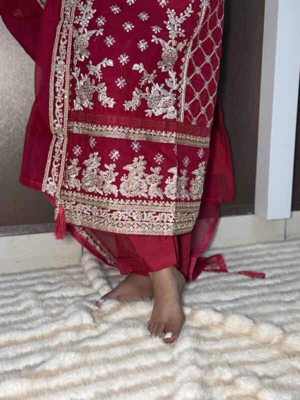 Party Wear Embroidered Suit - Image 3