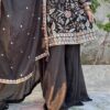Chinon Embroidered Sharara Set with Dupatta - Image 3